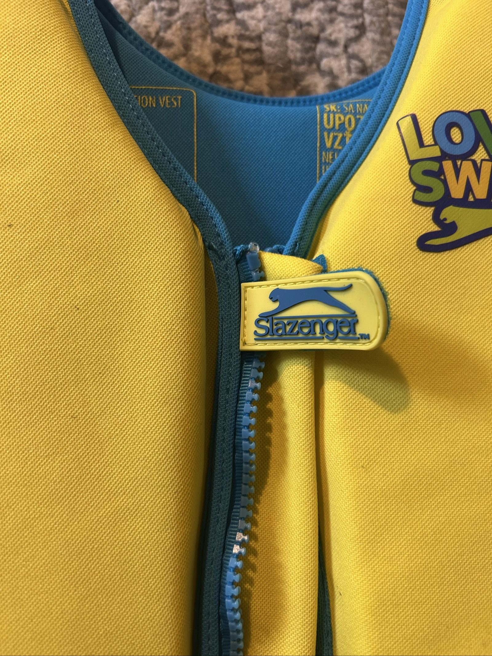 Slazenger Yellow & Blue Kids Floatation Vest Love2Swim. 2-3 years image 4