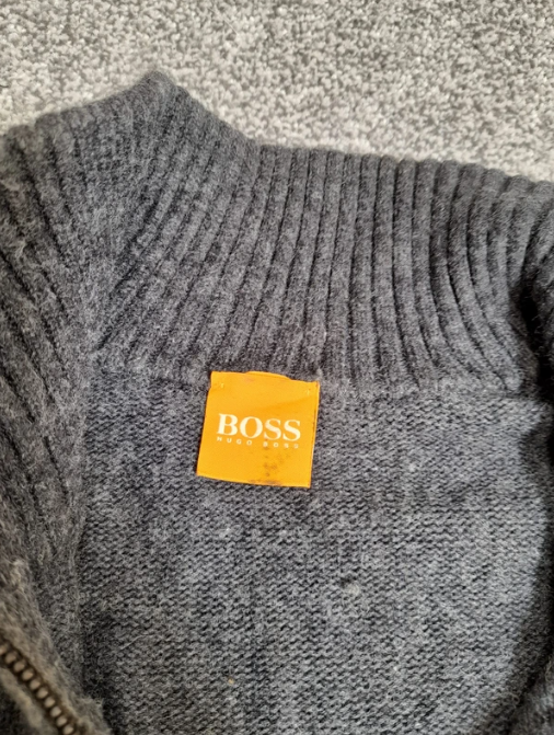 Boss Grey Half Zip Wool Sweater XL image 2
