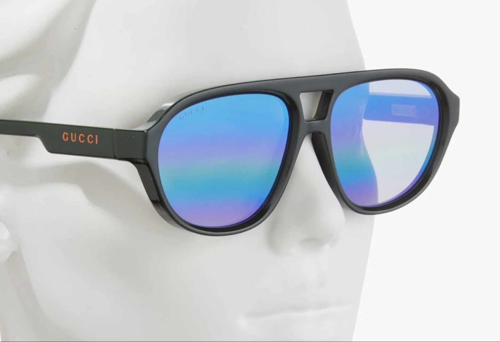 Gucci Green Grey Aviator Sunglasses 58mm Medium image 3