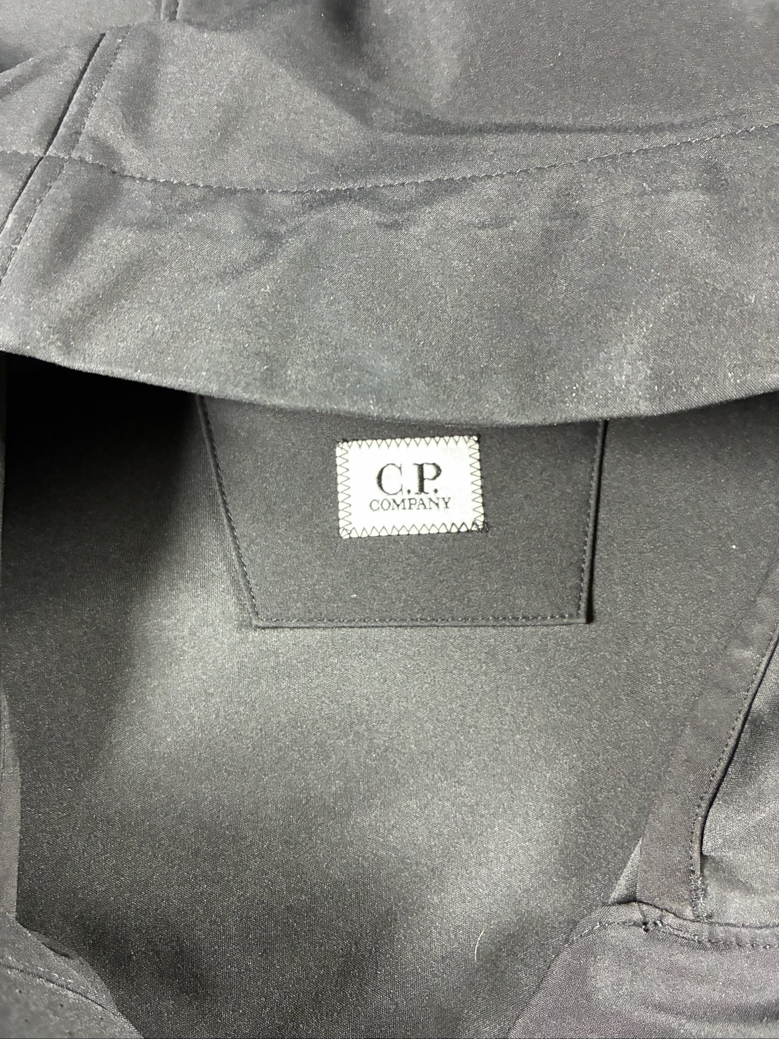 C.P. Company Black Soft Shell Hooded Jacket Large image 2