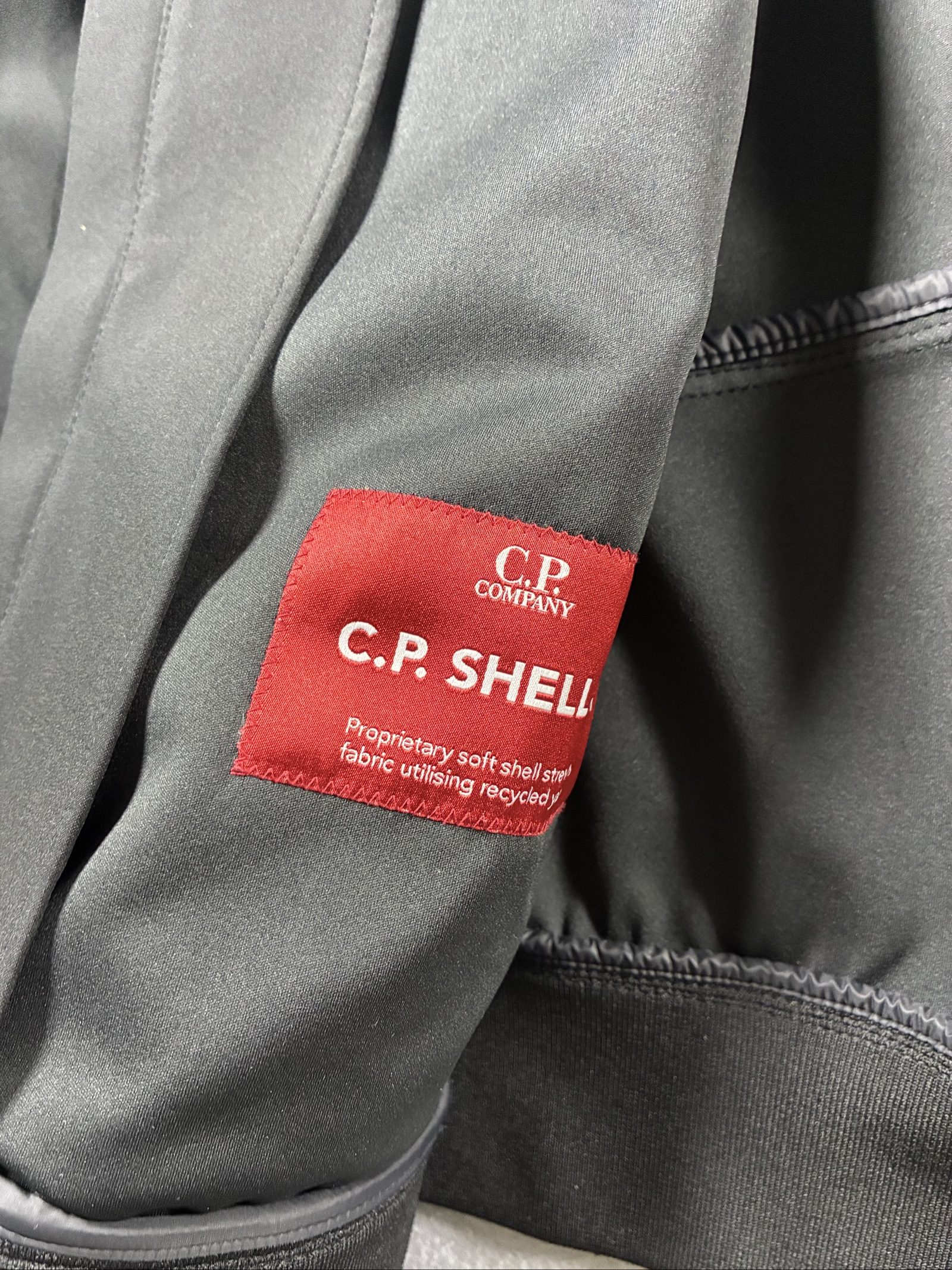 C.P. Company Black Soft Shell Hooded Jacket Large image 5