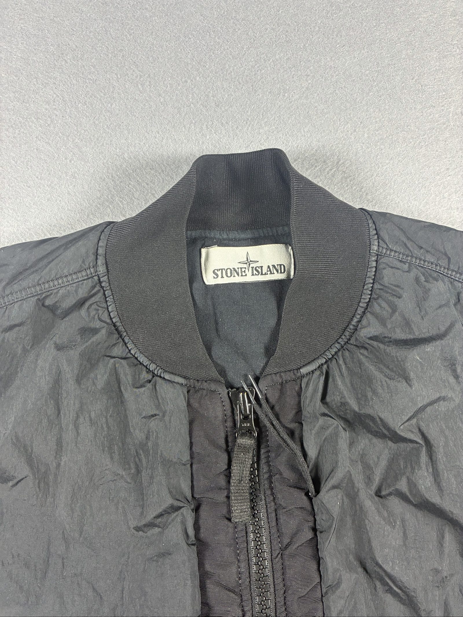 Stone Island Black Bomber Jacket garment dyed crinkle reps ny small image 2