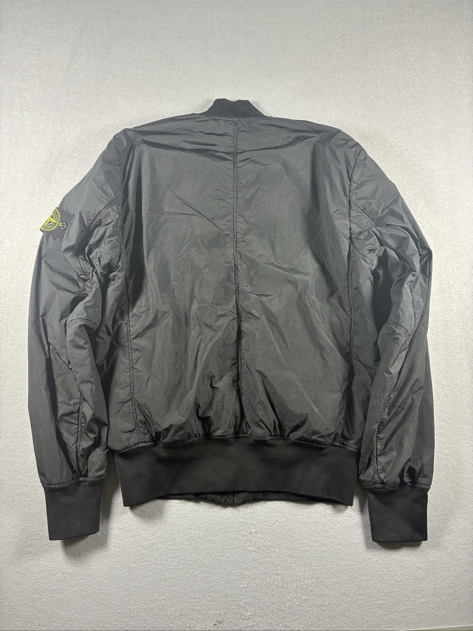 Stone Island Black Bomber Jacket garment dyed crinkle reps ny small image 7
