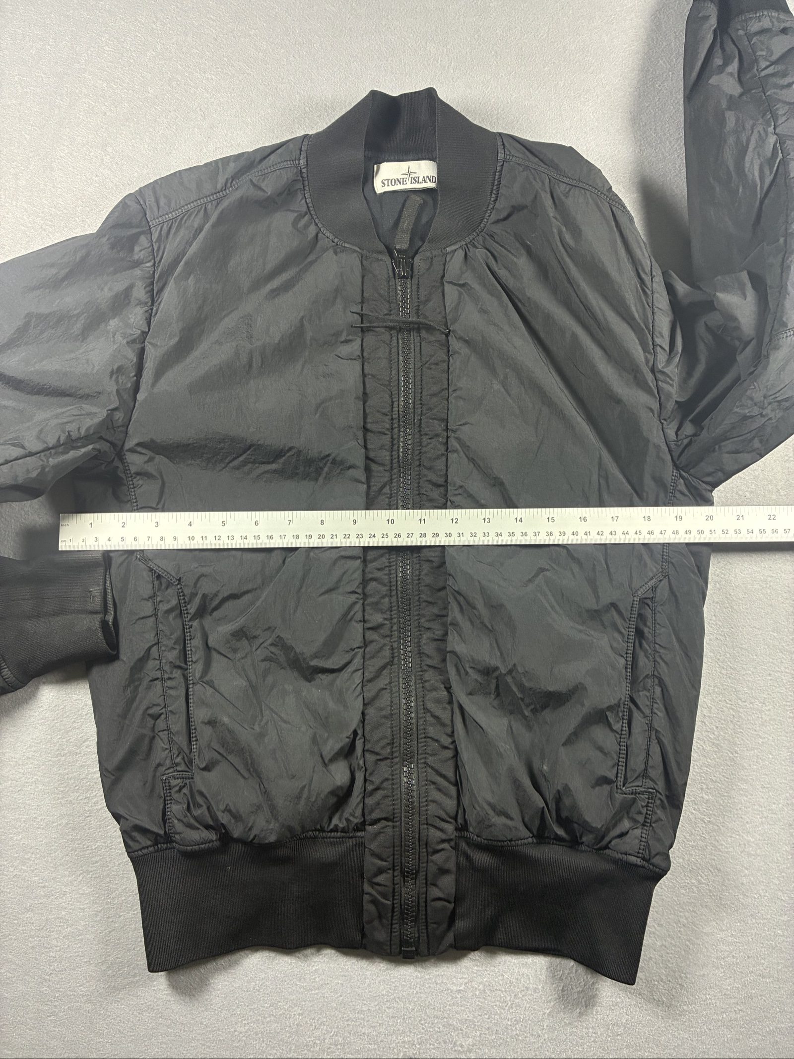 Stone Island Black Bomber Jacket garment dyed crinkle reps ny small image 8