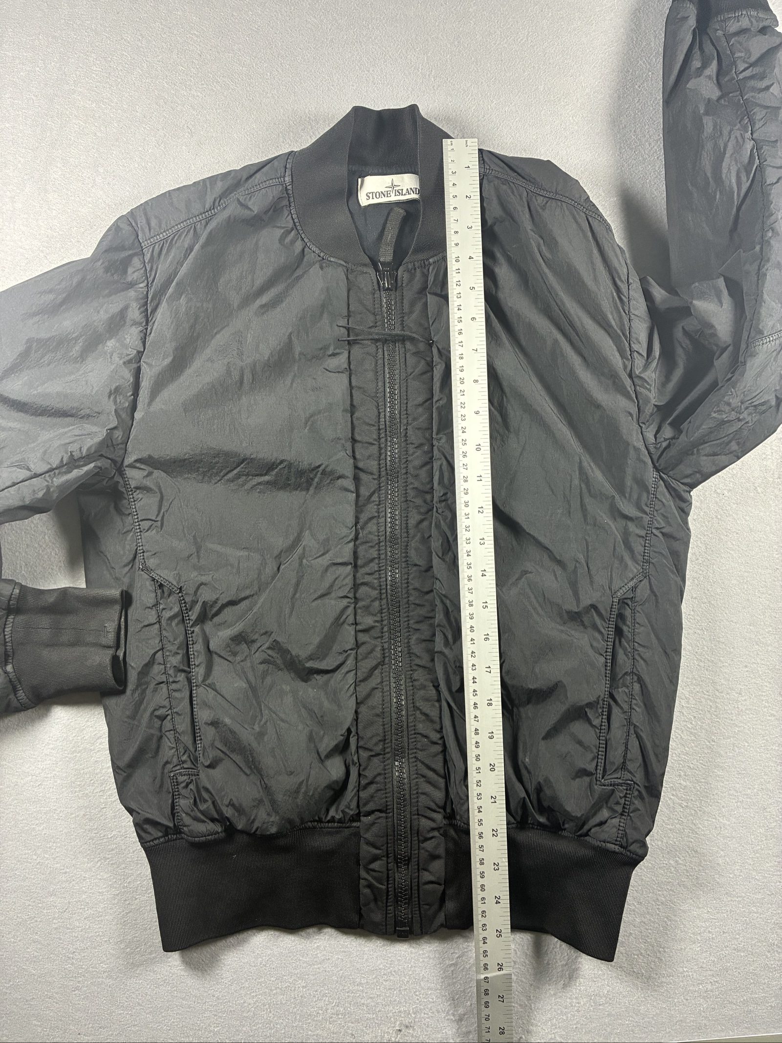 Stone Island Black Bomber Jacket garment dyed crinkle reps ny small image 9