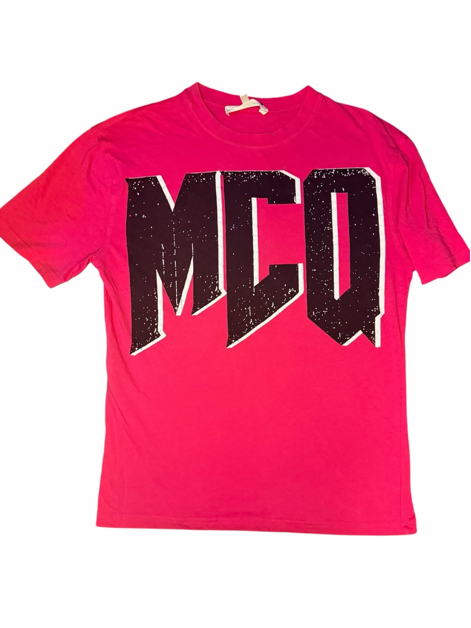 MCQ Pink & Black Logo T-Shirt XS image 4