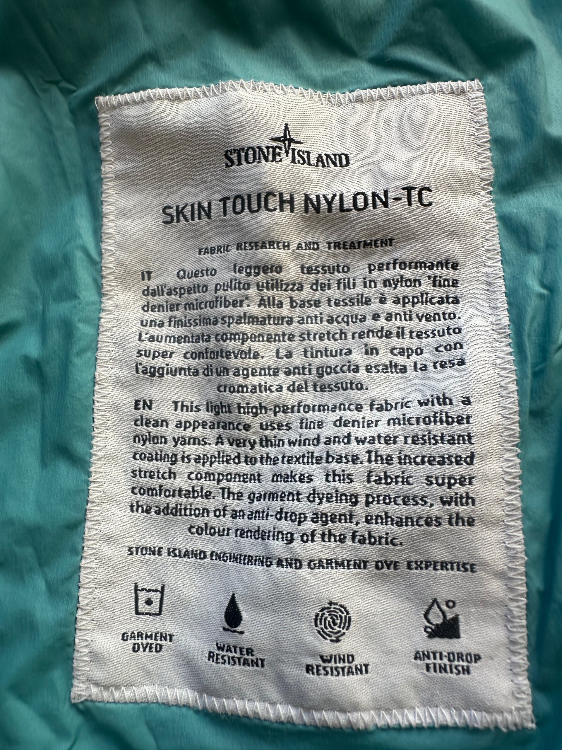 Stone Island Men's Turquoise Skin Touch Nylon-TC Hooded Jacket M image 5