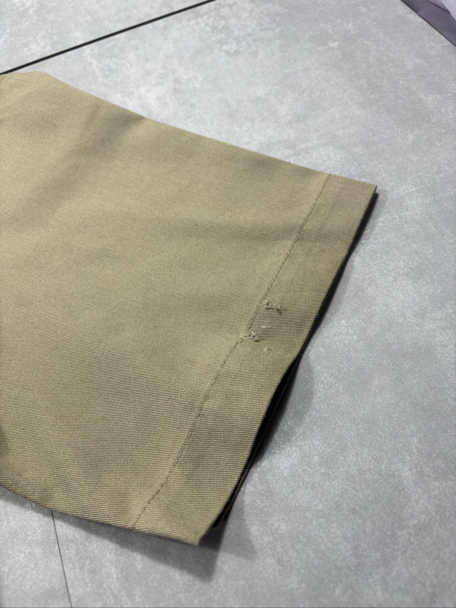 Dickies Beige Short Sleeve Work Shirt Medium Cotton image 7