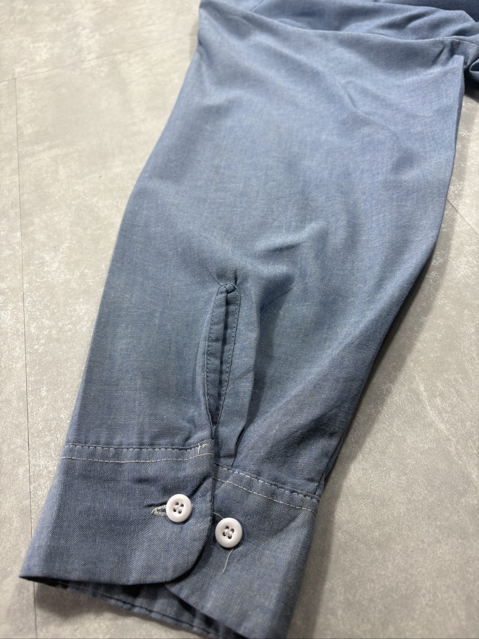 Dickies Blue Poly-Cotton Button Up Long Sleeve Shirt 34/35 image 7