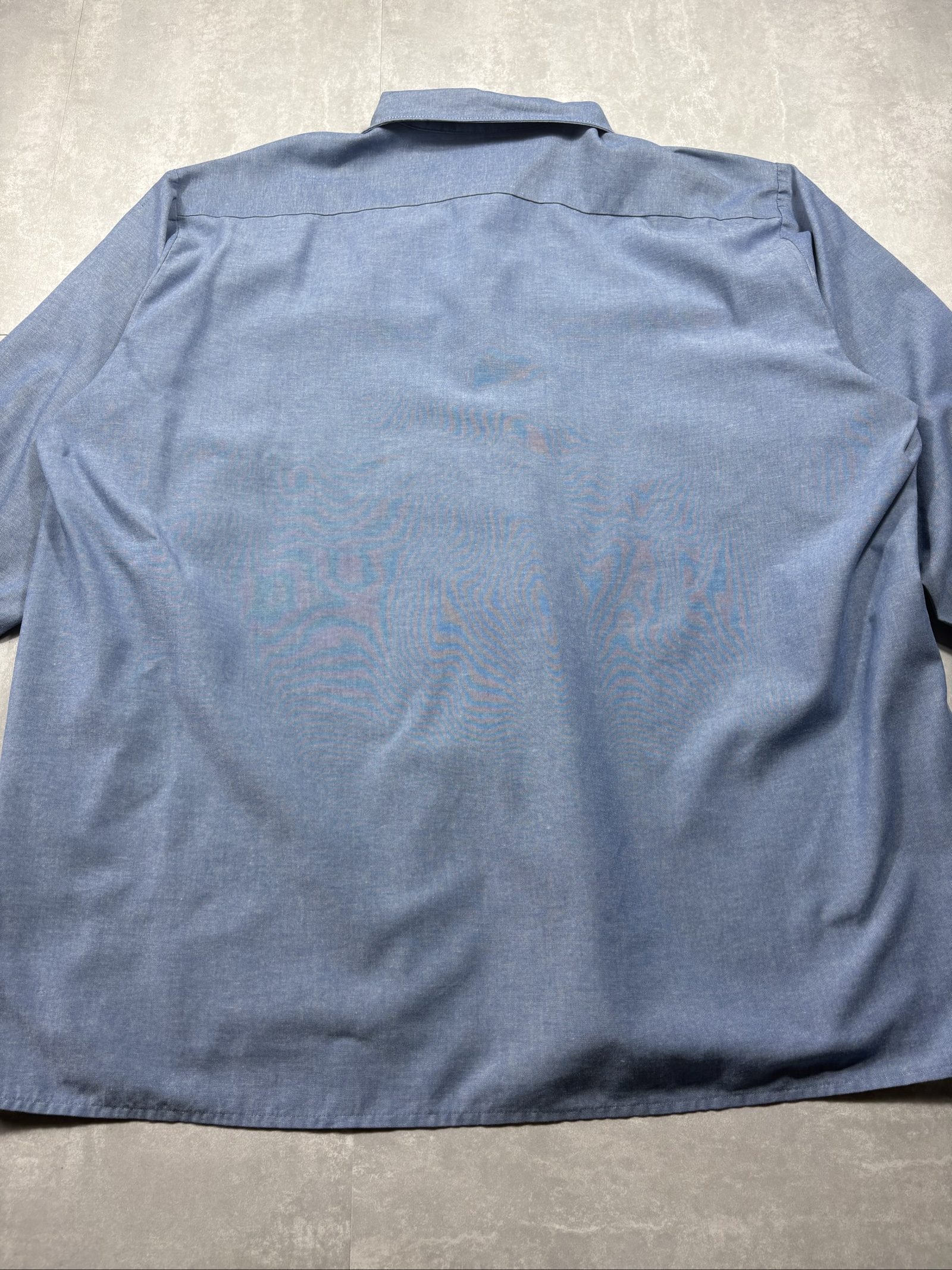 Dickies Blue Poly-Cotton Button Up Long Sleeve Shirt 34/35 image 6