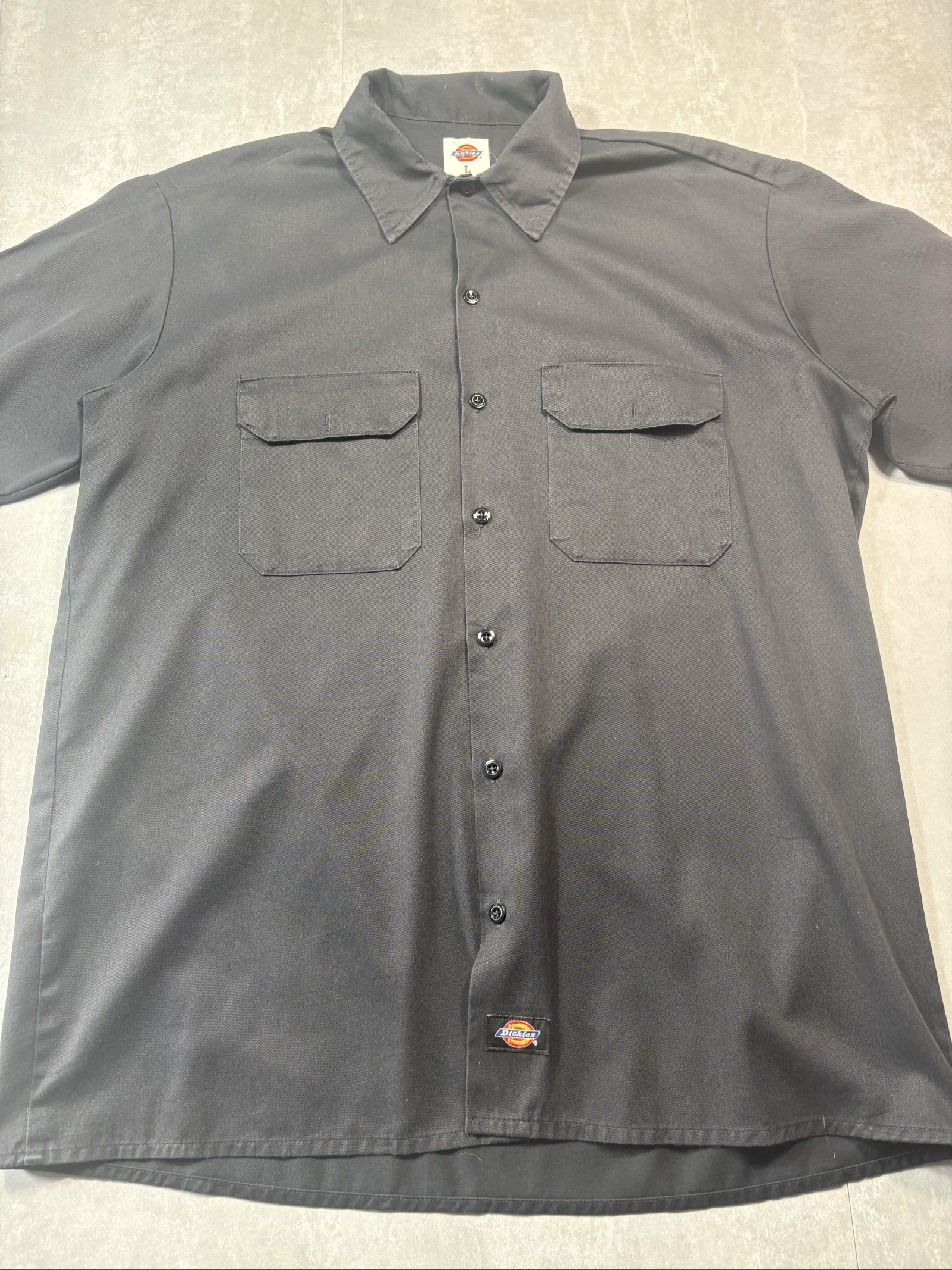 Dickies Black Men's Large Work Short Sleeve Shirt Cotton image 2