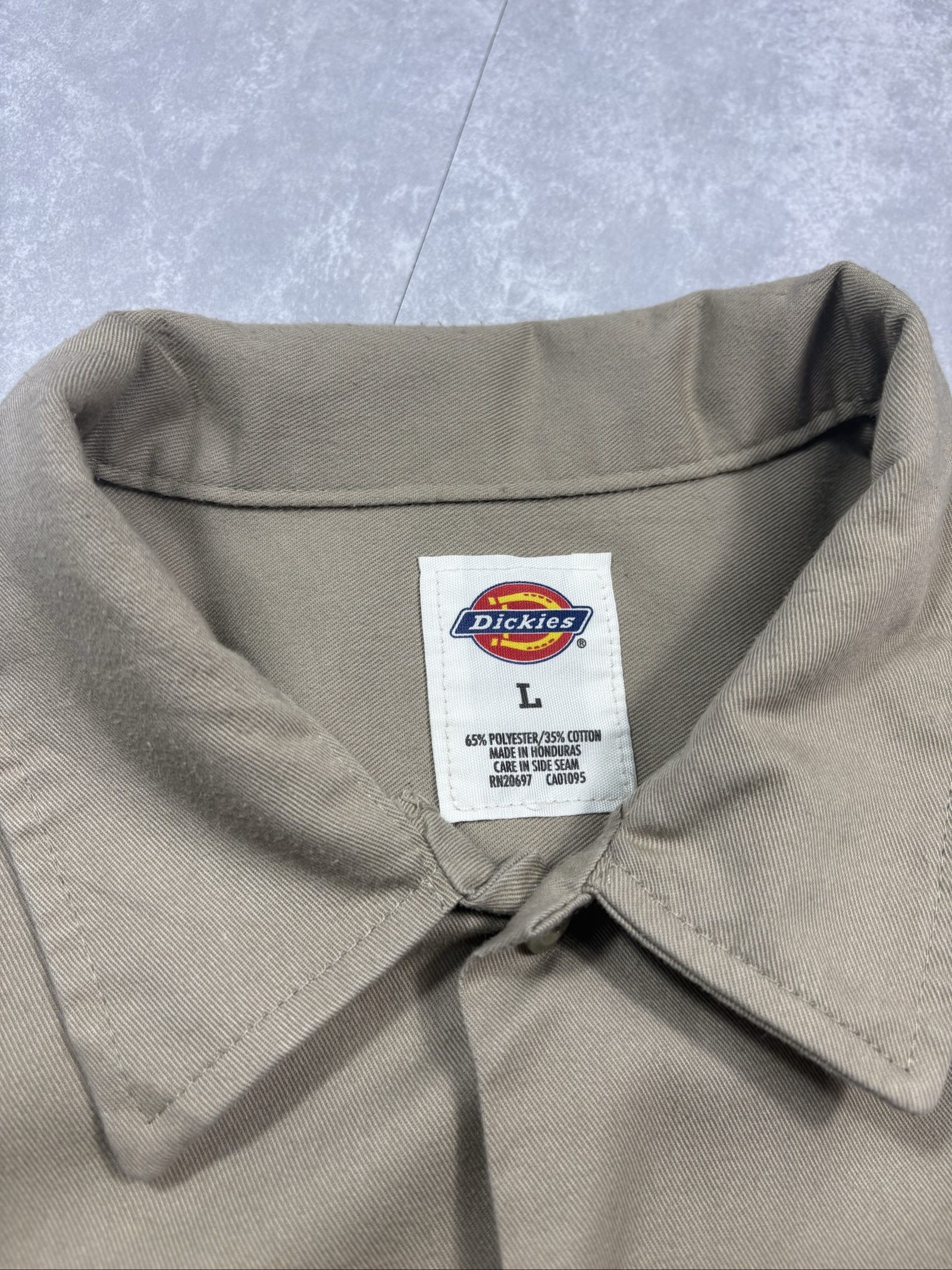 Dickies Men's Beige Work Short Sleeve Shirt Large image 4