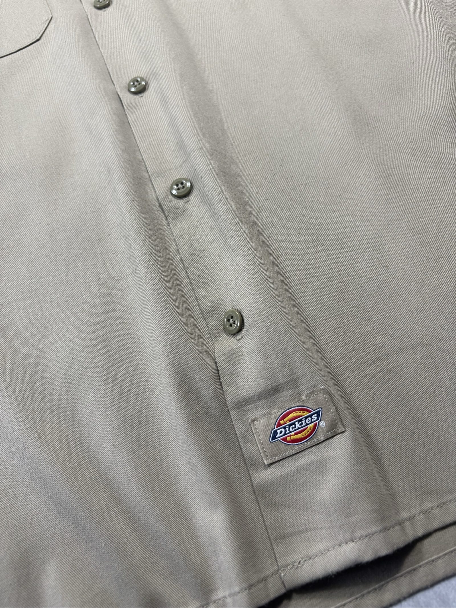 Dickies Men's Beige Work Short Sleeve Shirt Large image 3