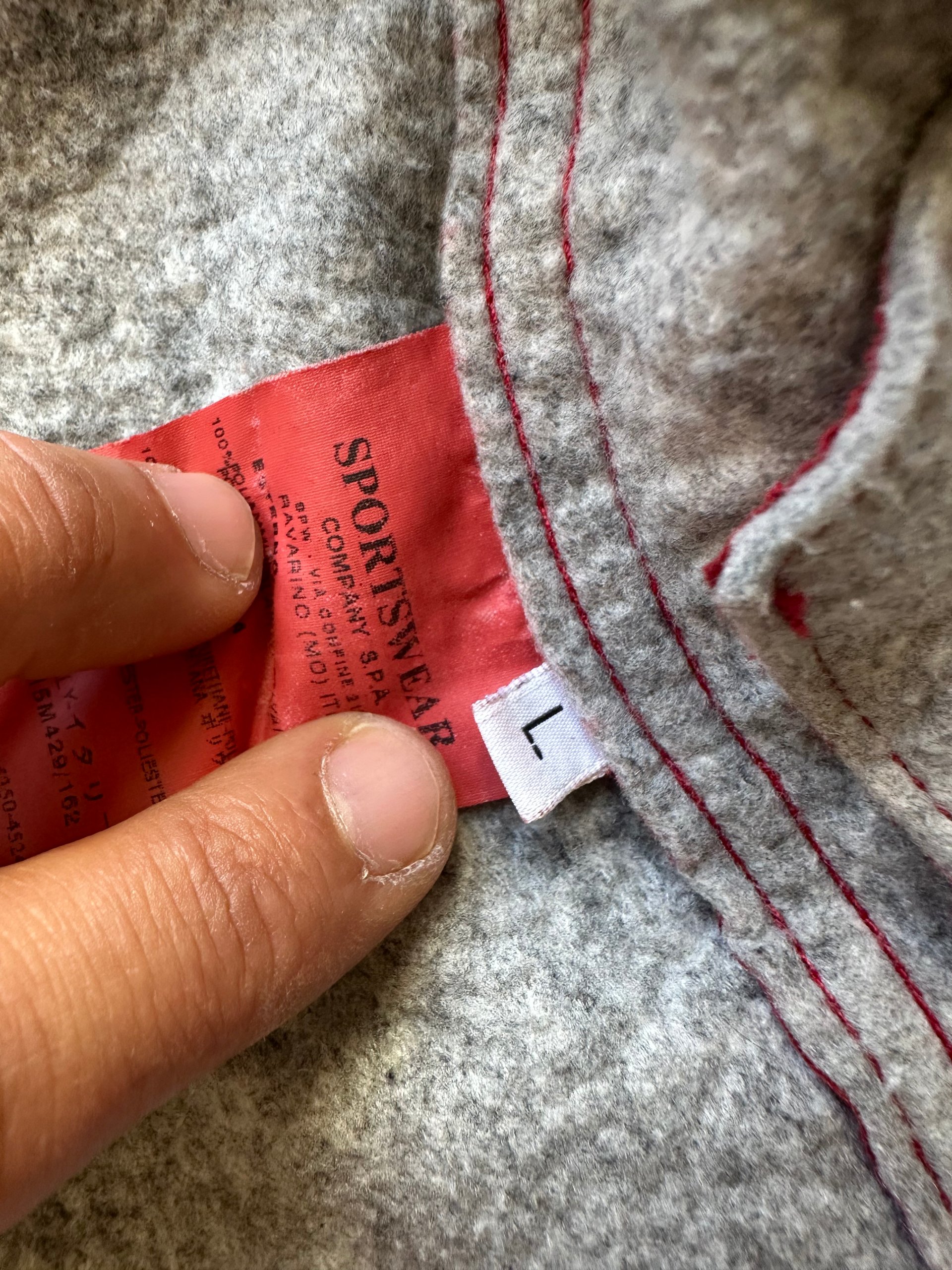 stone island 2003 red blue wool lined nylon shell jacket image 3