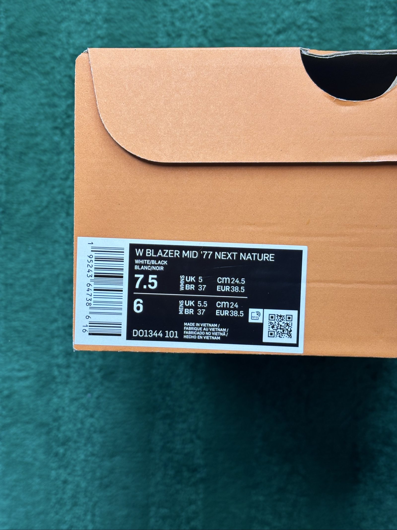 Size UK 5 Wmns | Nike Blazer Mid '77 | White Black DO1344-101 | New image 6