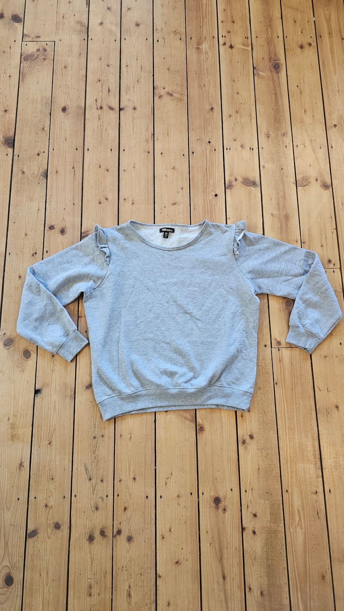 Pink Vanilla Grey Sweatshirt Medium Ruffle Detail