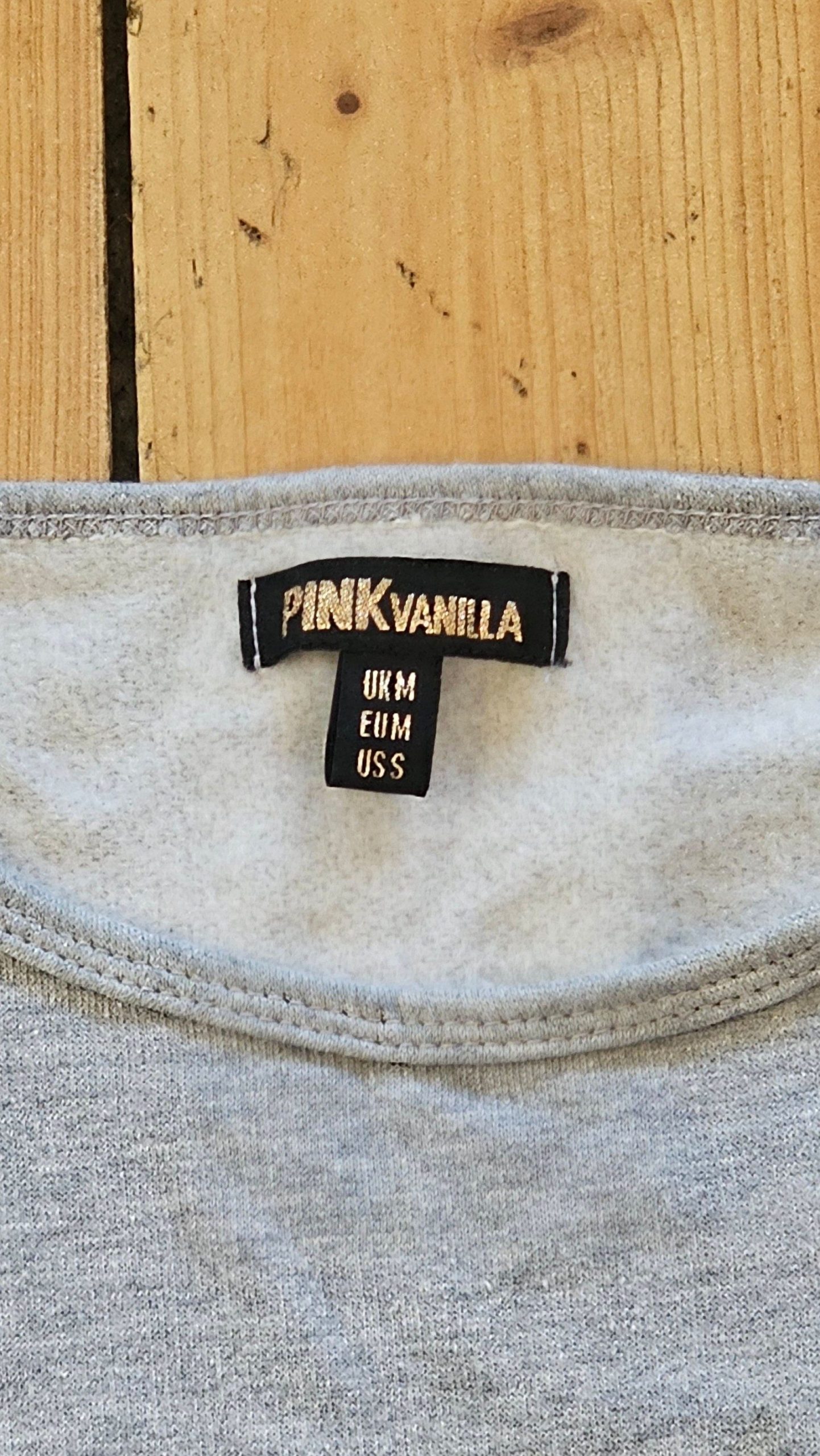 Pink Vanilla Grey Sweatshirt Medium Ruffle Detail image 2