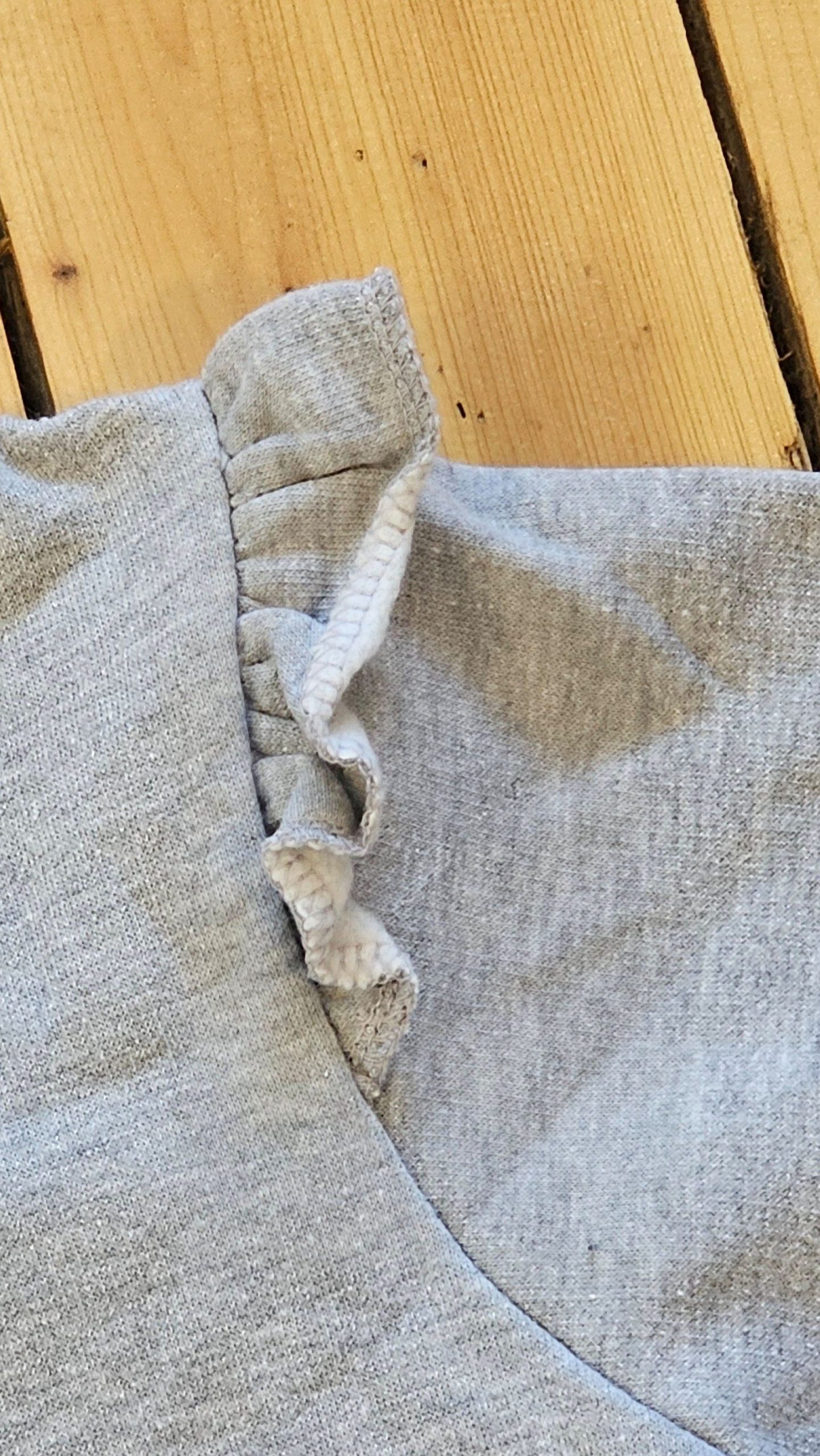 Pink Vanilla Grey Sweatshirt Medium Ruffle Detail image 3