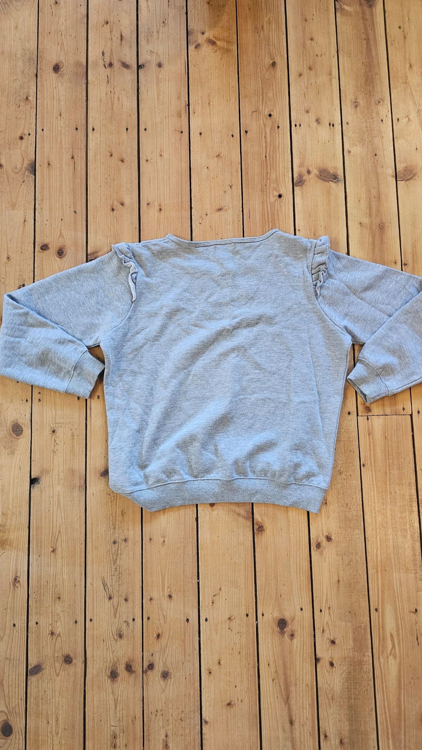 Pink Vanilla Grey Sweatshirt Medium Ruffle Detail image 6