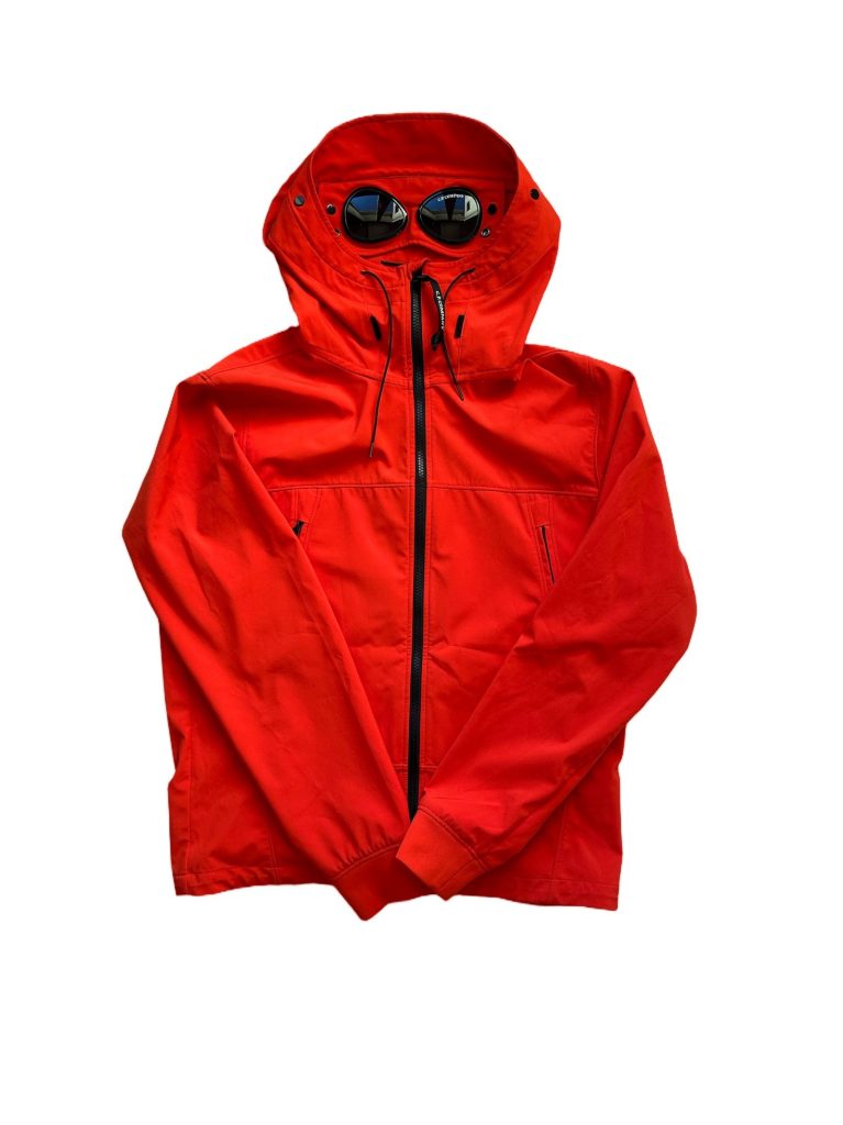 C.P. Company Men's Red Goggle Hooded Jacket Medium