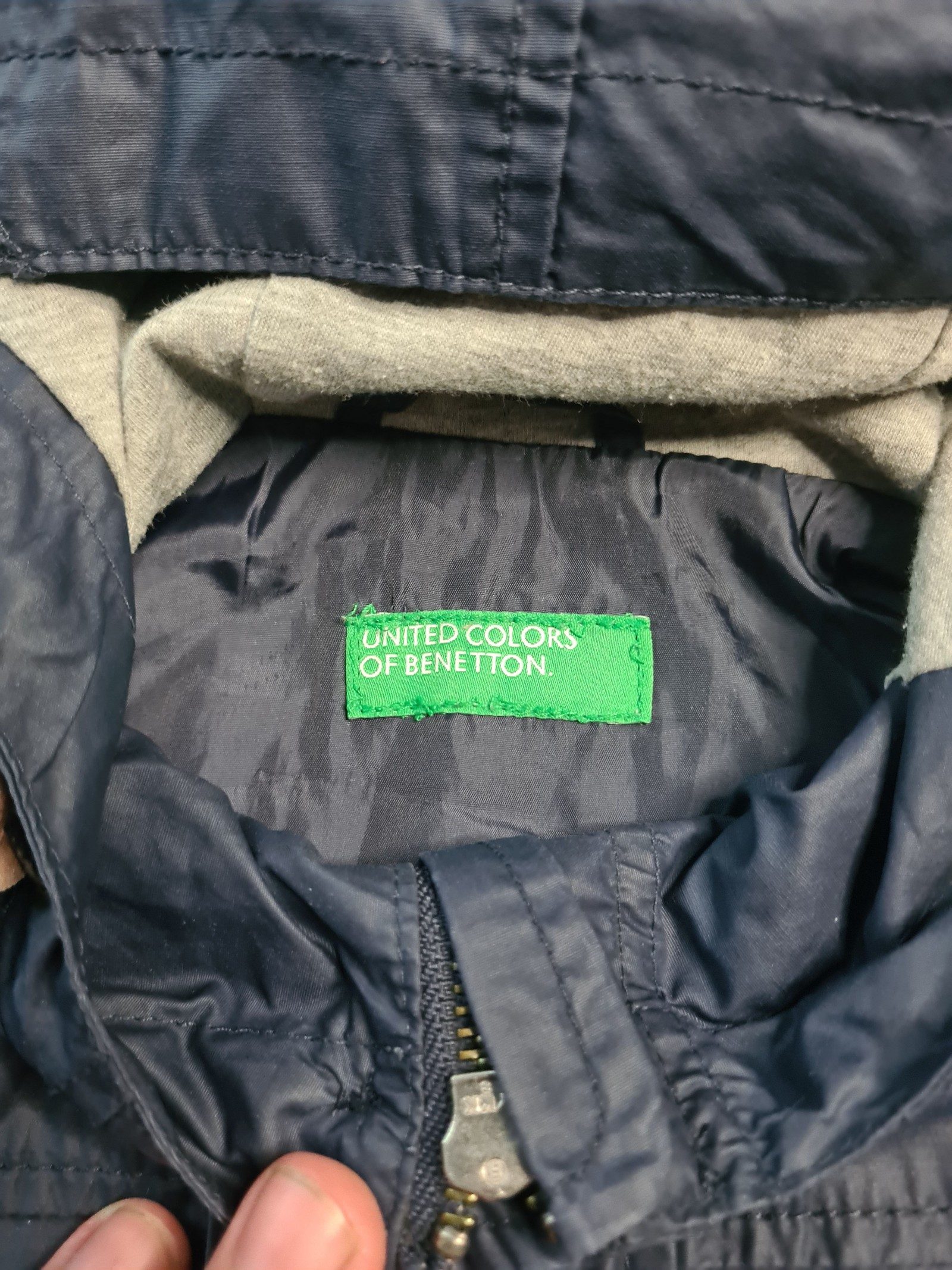 United Colours of Benetton Kids Navy Hooded Rain Jacket Size 4 Years image 4