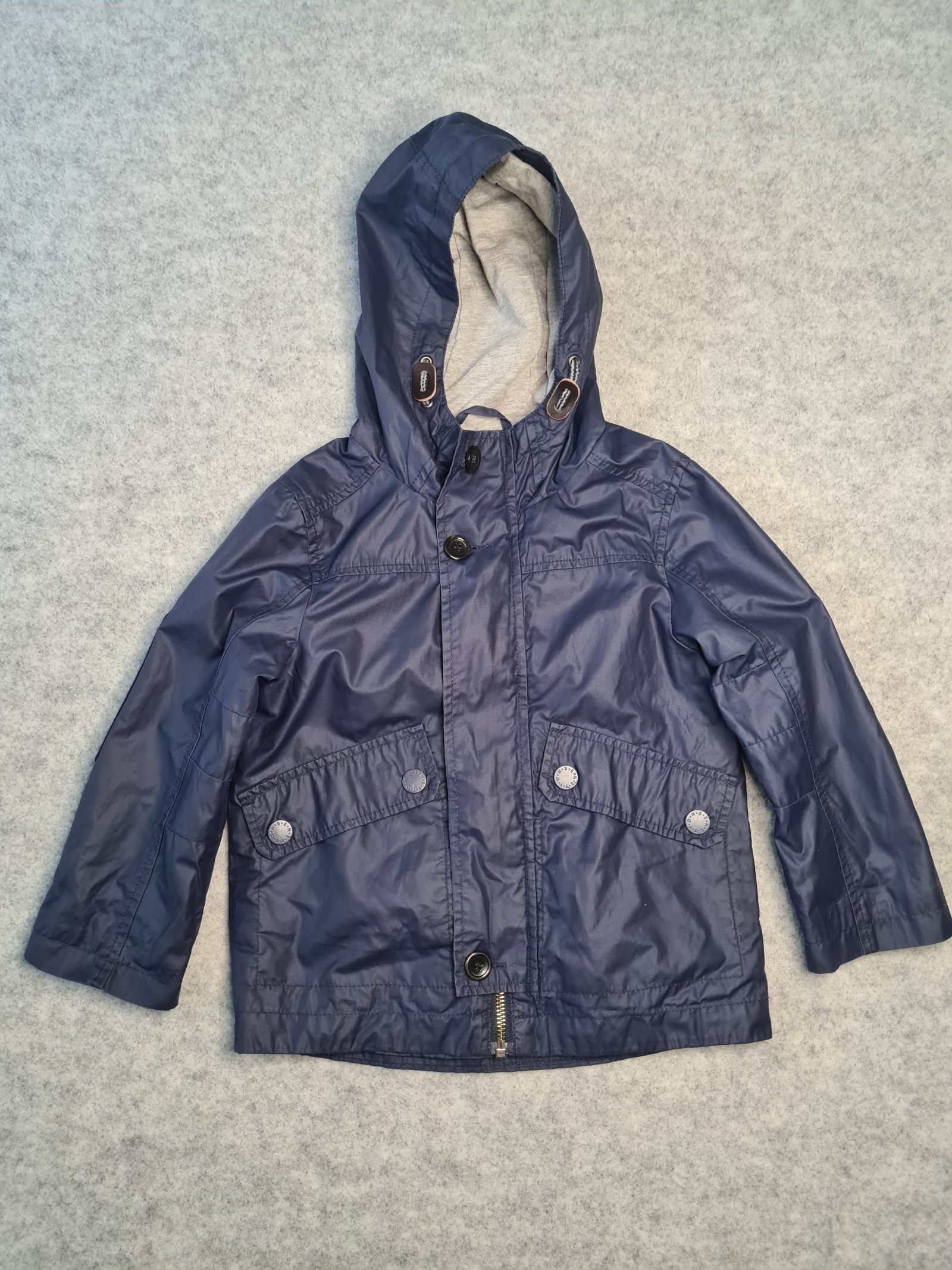 United Colours of Benetton Kids Navy Hooded Rain Jacket Size 4 Years