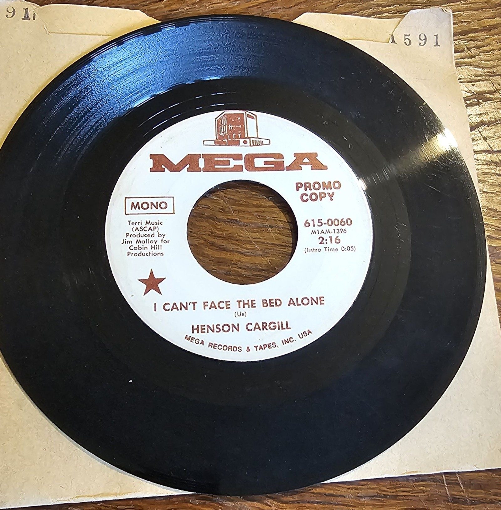 Henson Cargill I Can't Face The Bed Alone PROMO Mega 615-0060 7" Vinyl