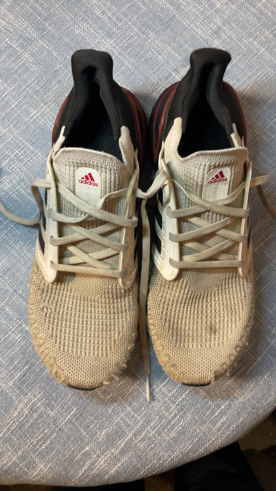 Adidas Beige, Black & Red Athletic Running Shoes US 10