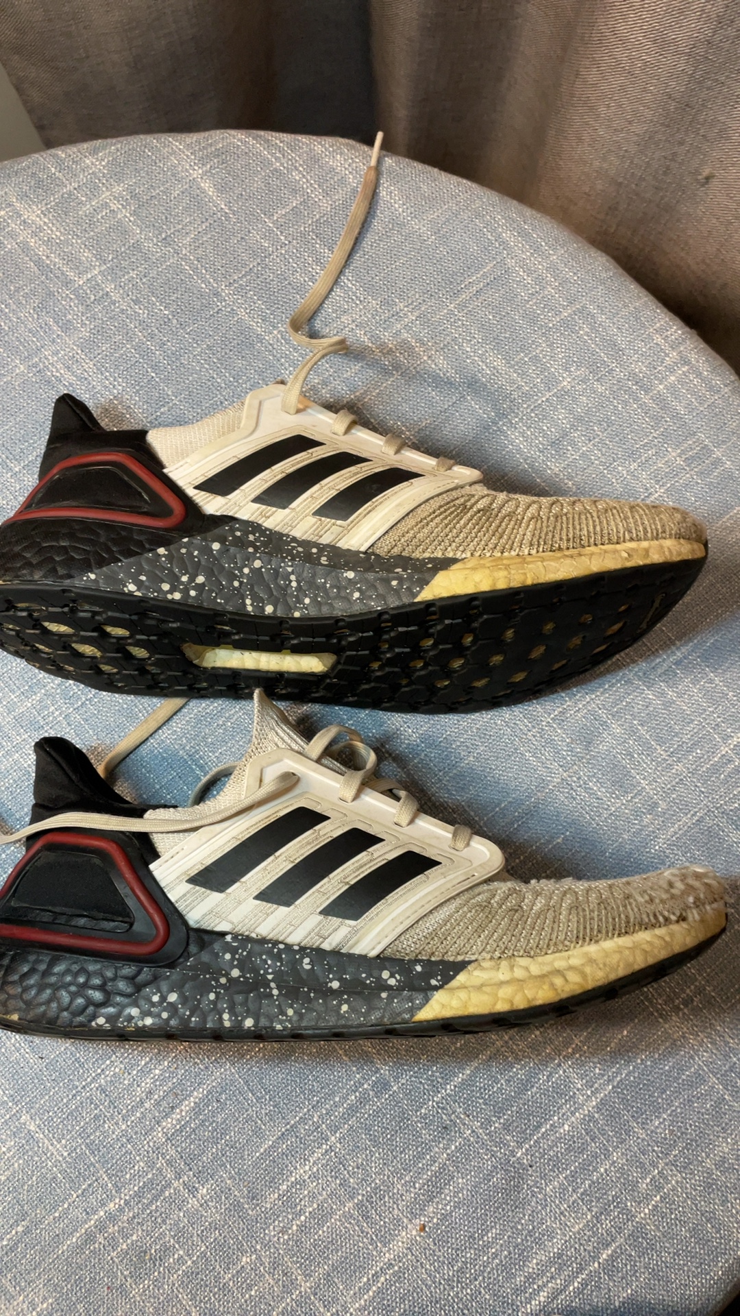 Adidas Beige, Black & Red Athletic Running Shoes US 10 image 2