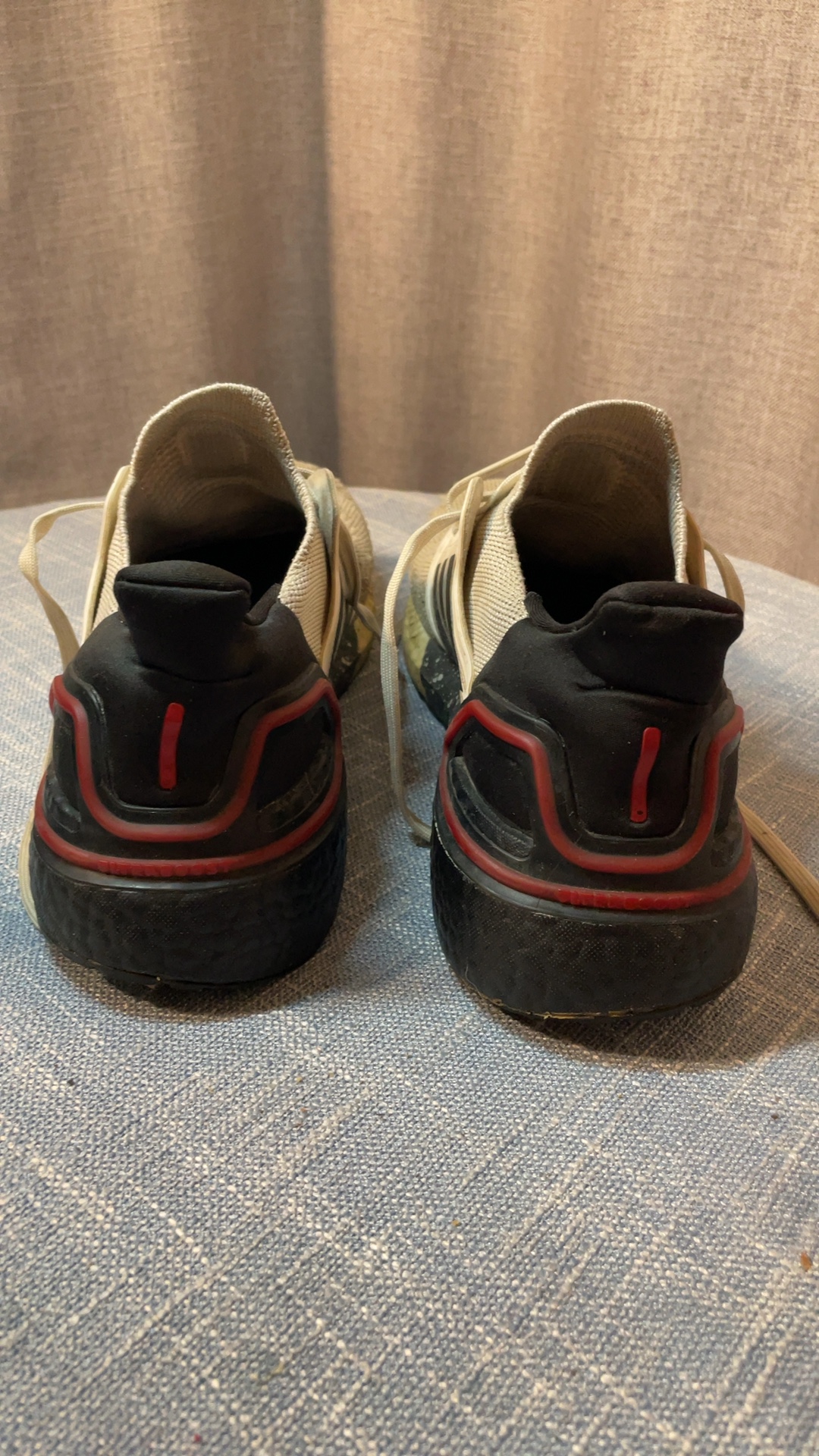 Adidas Beige, Black & Red Athletic Running Shoes US 10 image 3