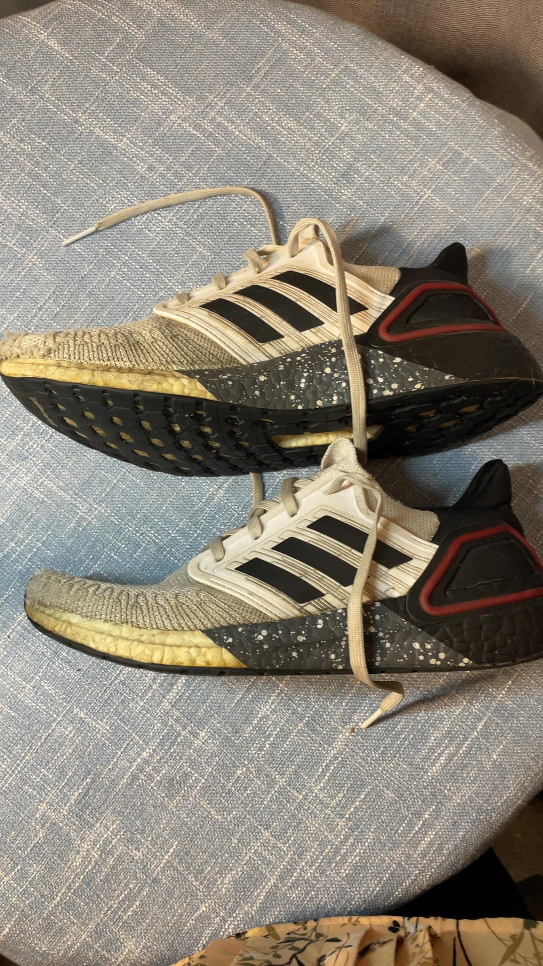 Adidas Beige, Black & Red Athletic Running Shoes US 10 image 4