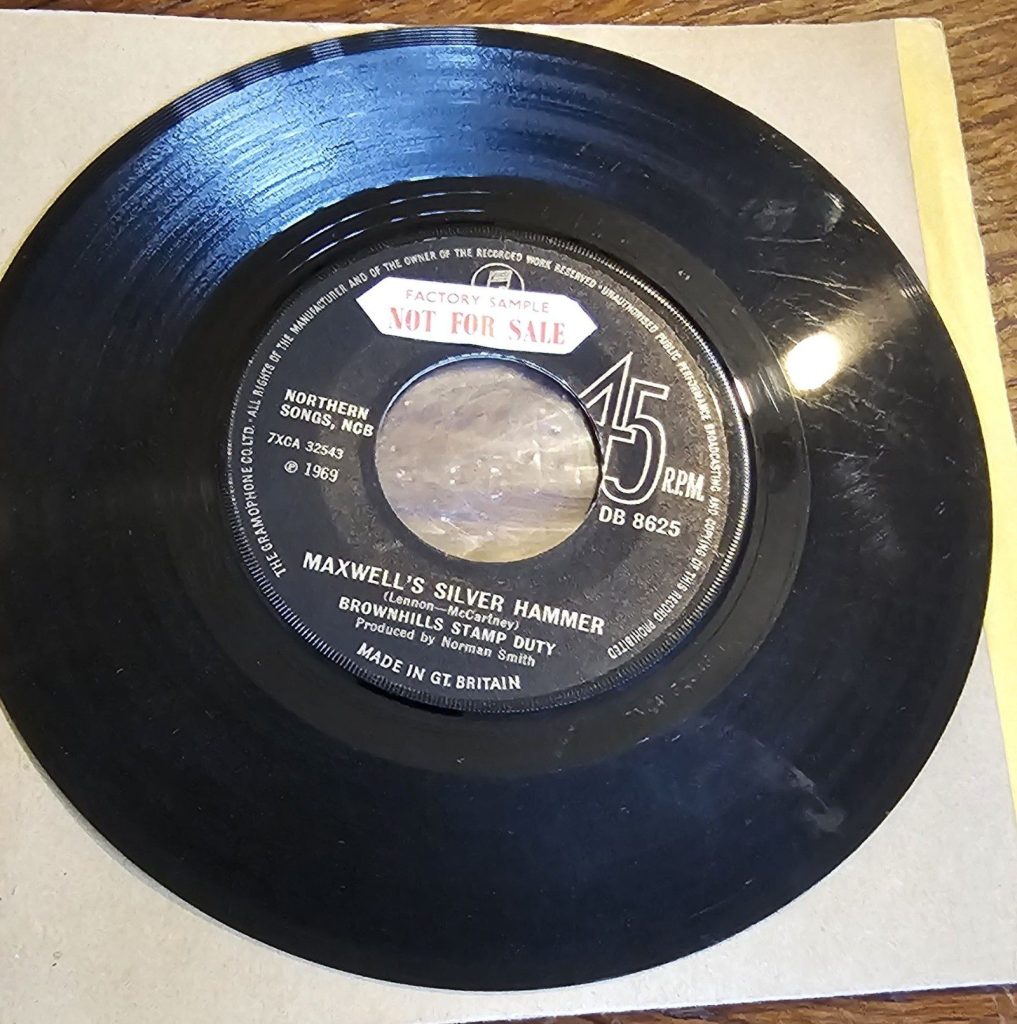 Brownhills Stamp Duty Maxwell's Silver Hammer PROMO Columbia DB 8625 7" 45 RPM