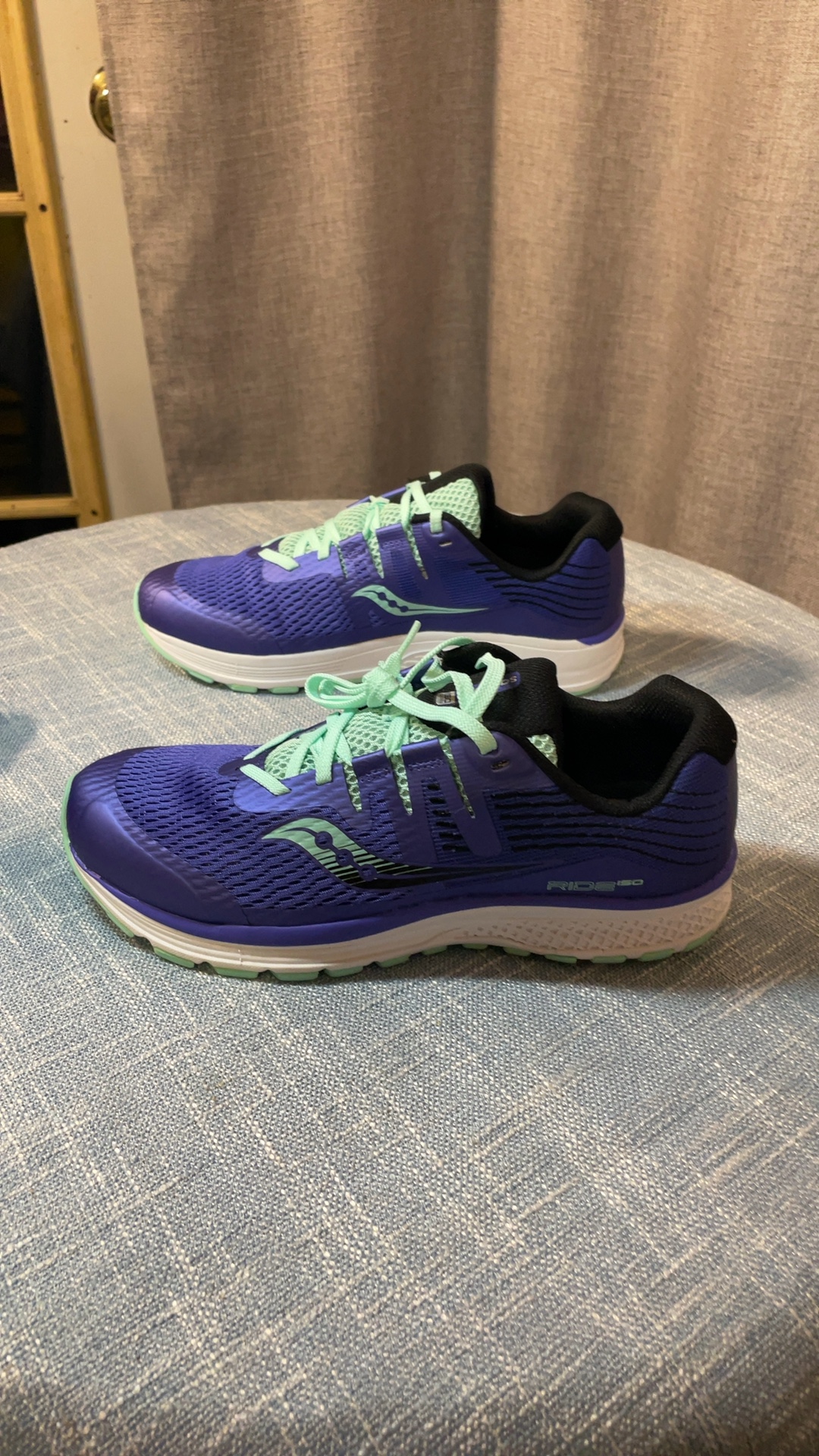 Saucony Purple & Mint Ride ISO Running Shoes US 7 Women's image 3