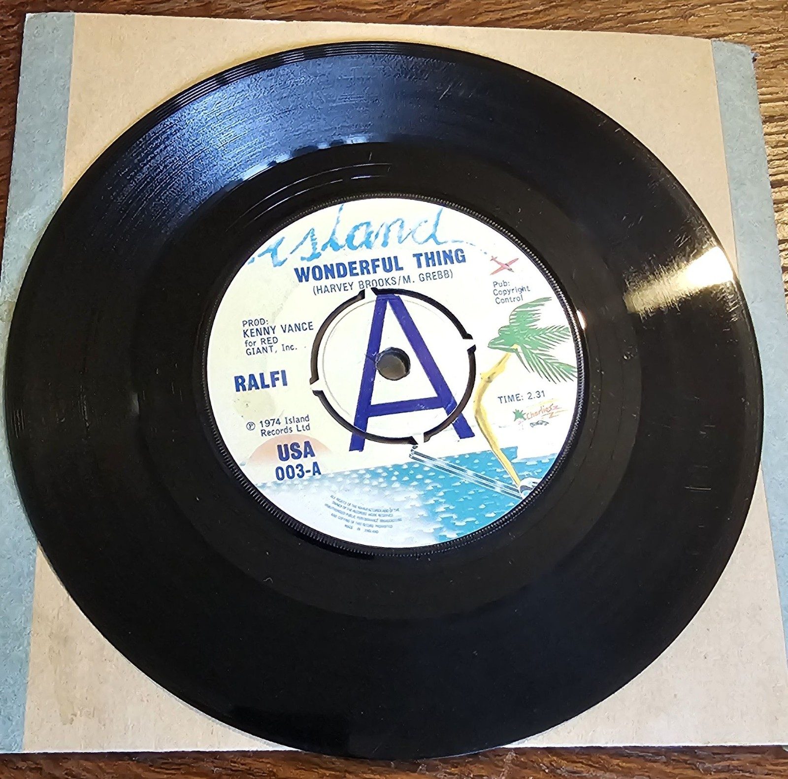 Ralfi Wonderful Thing PROMO Island USA 003 7"