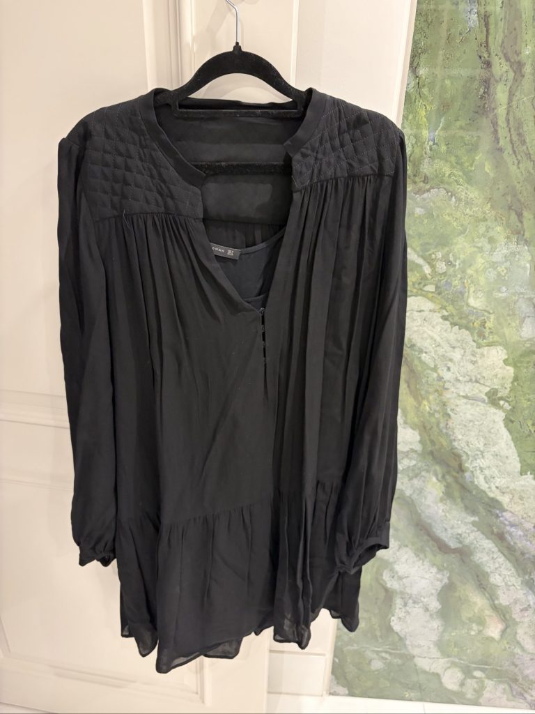 Zara Woman Black Quilted Detail Long Sleeve Dress Medium
