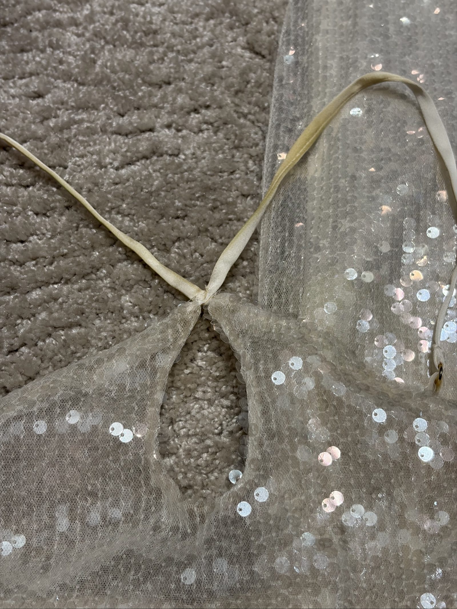 Oh Polly Gold Sequin Crop Top & Maxi Skirt Set Small Sheer Sparkle image 4