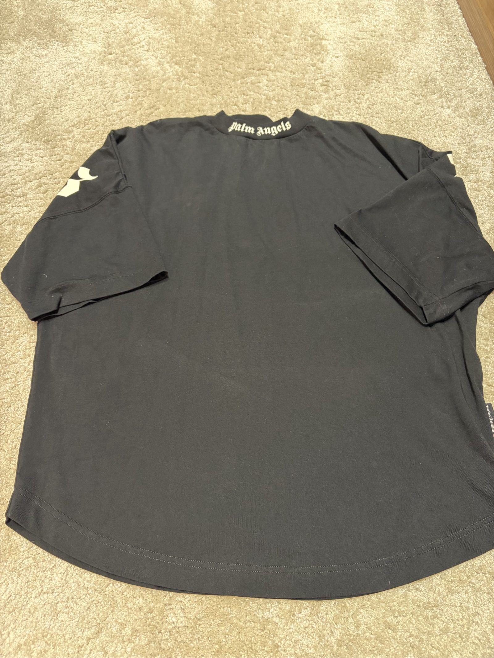 Palm Angels Black Men's Oversized Logo T-Shirt Large