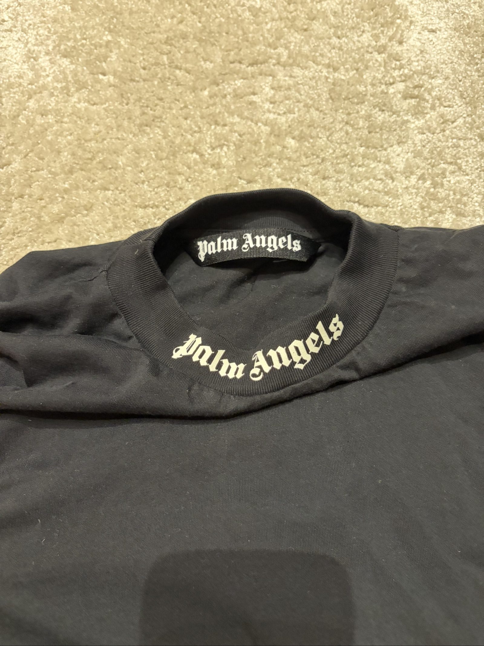 Palm Angels Black Men's Oversized Logo T-Shirt Large image 3