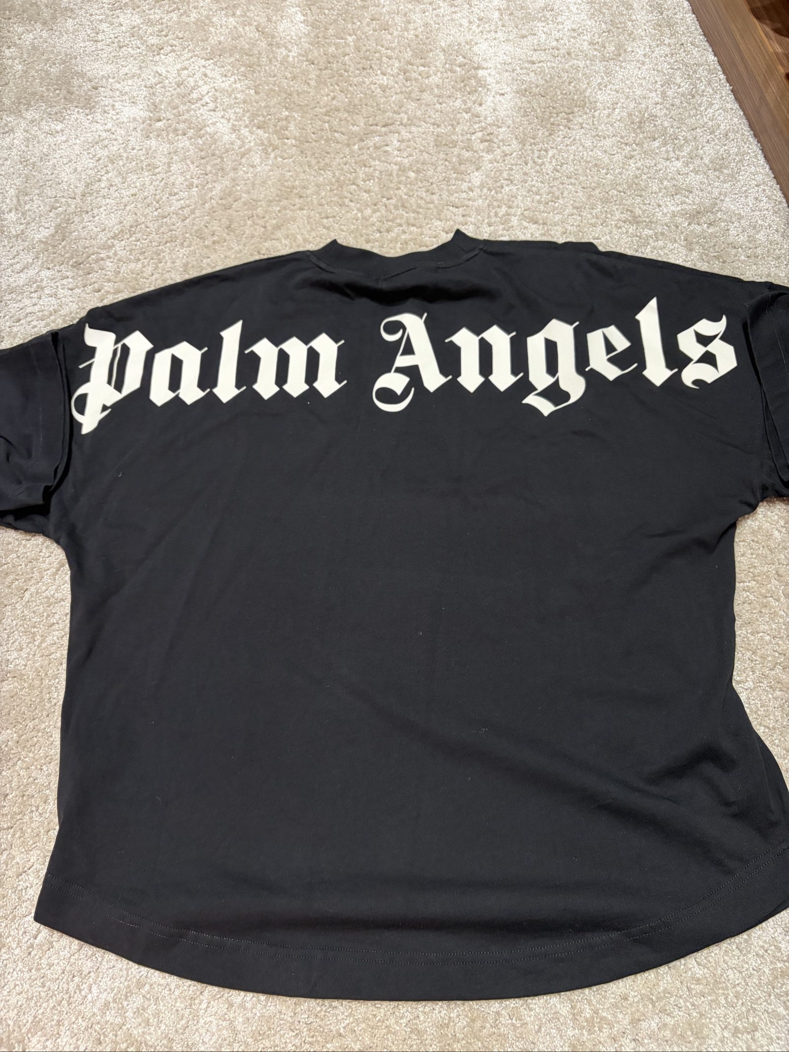 Palm Angels Black Men's Oversized Logo T-Shirt Large image 4