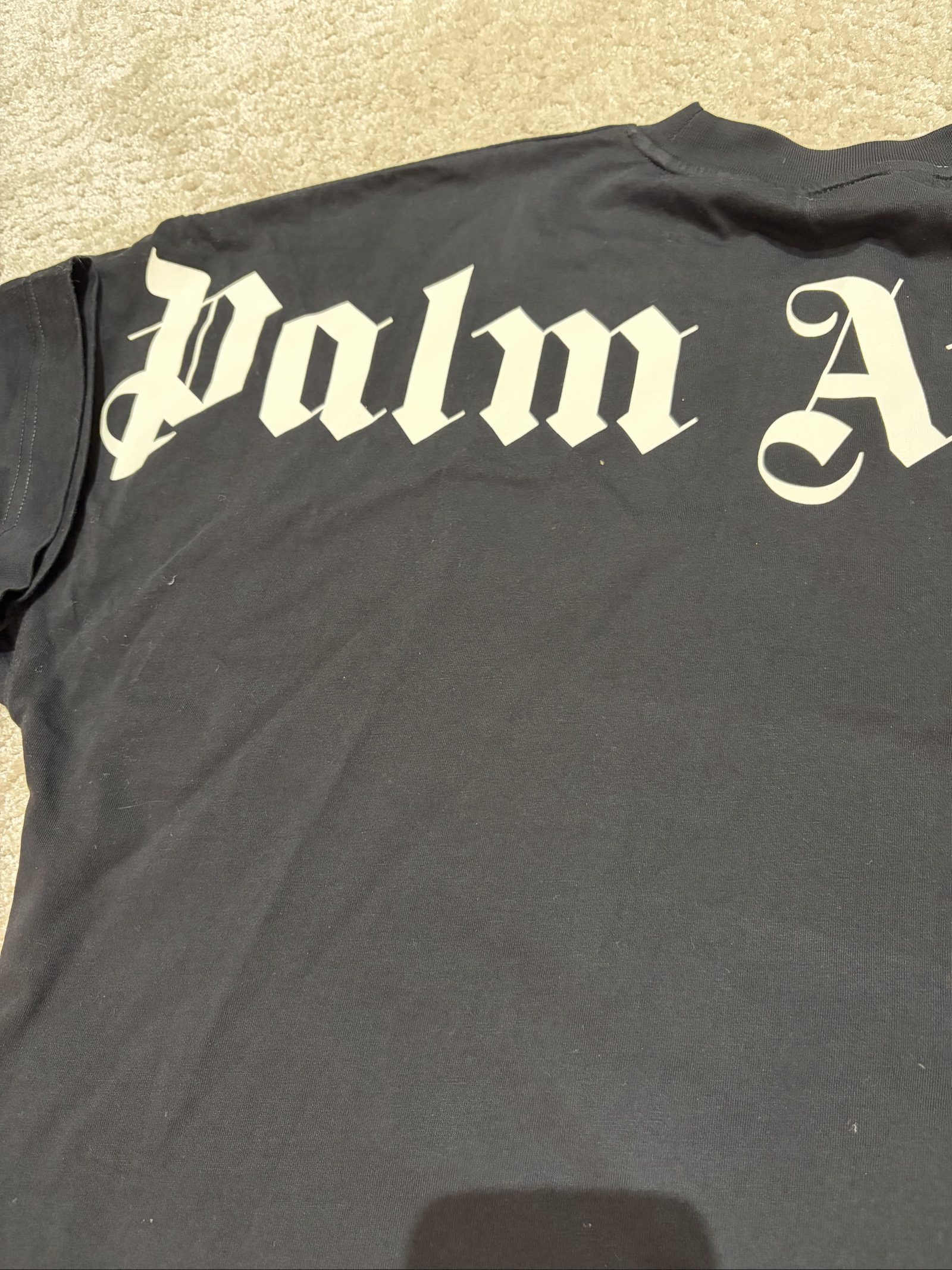 Palm Angels Black Men's Oversized Logo T-Shirt Large image 5