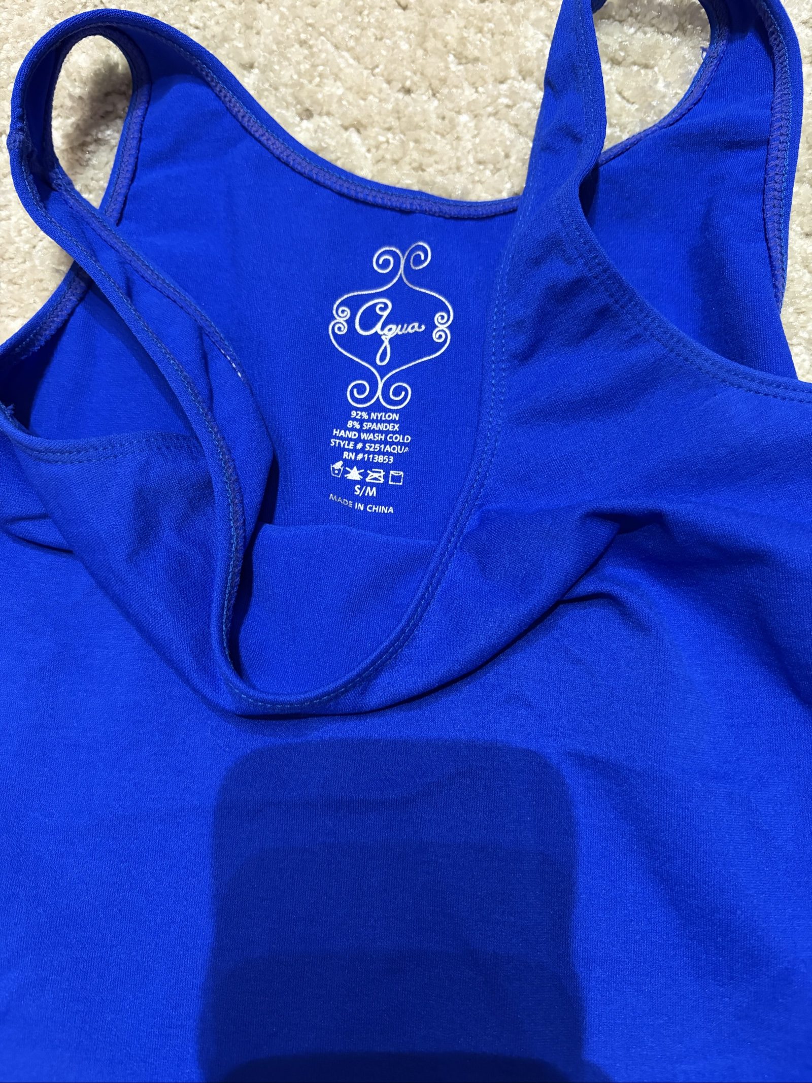 Aqua Blue Women's S/M Nylon Spandex Tank Top image 2