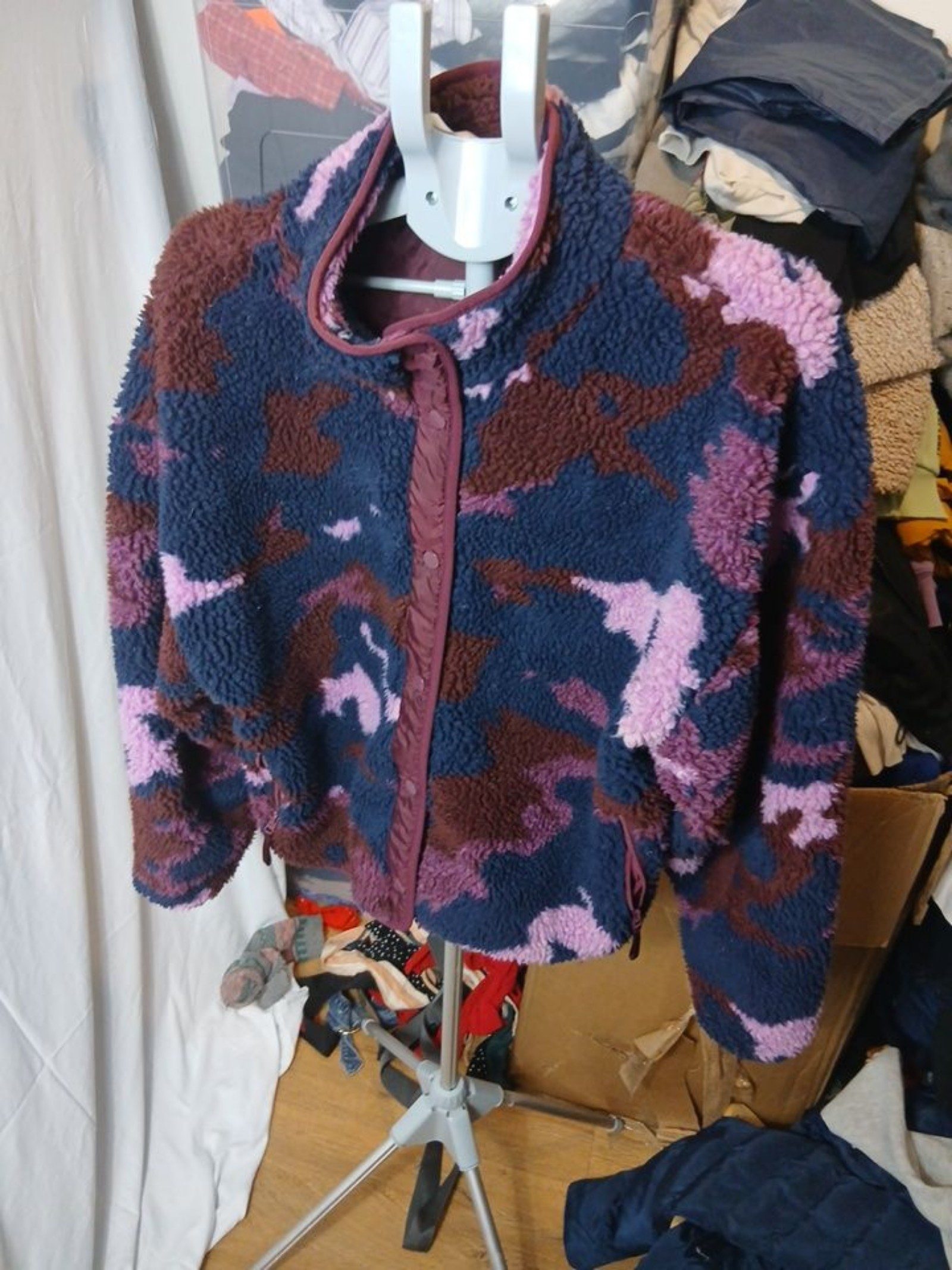 Fabletics Women's Blue, Purple & Brown Sherpa Jacket XL