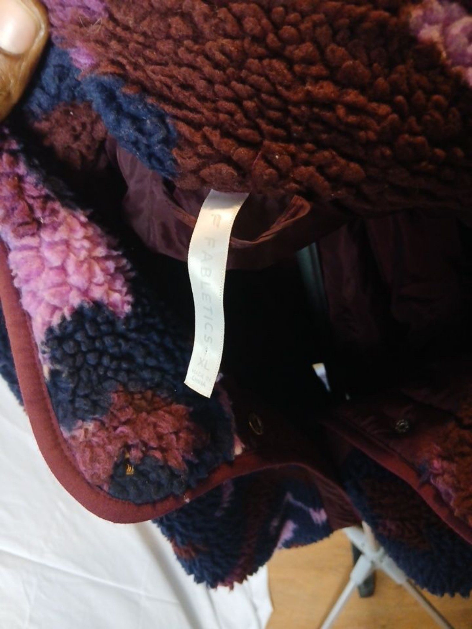 Fabletics Women's Blue, Purple & Brown Sherpa Jacket XL image 3