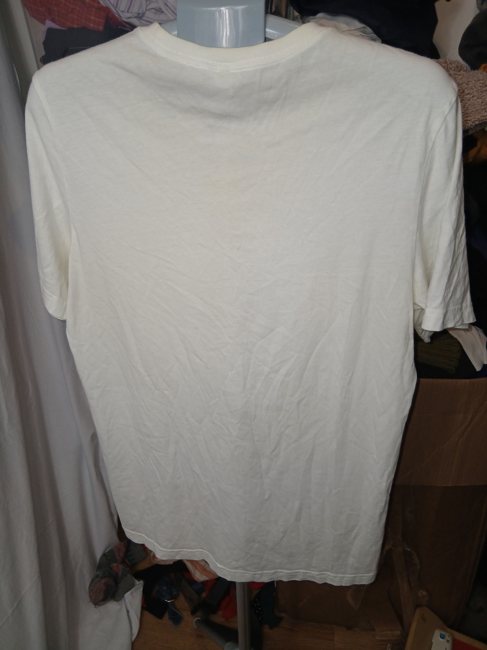 Adidas White & Navy Logo Cotton T-Shirt Medium image 2