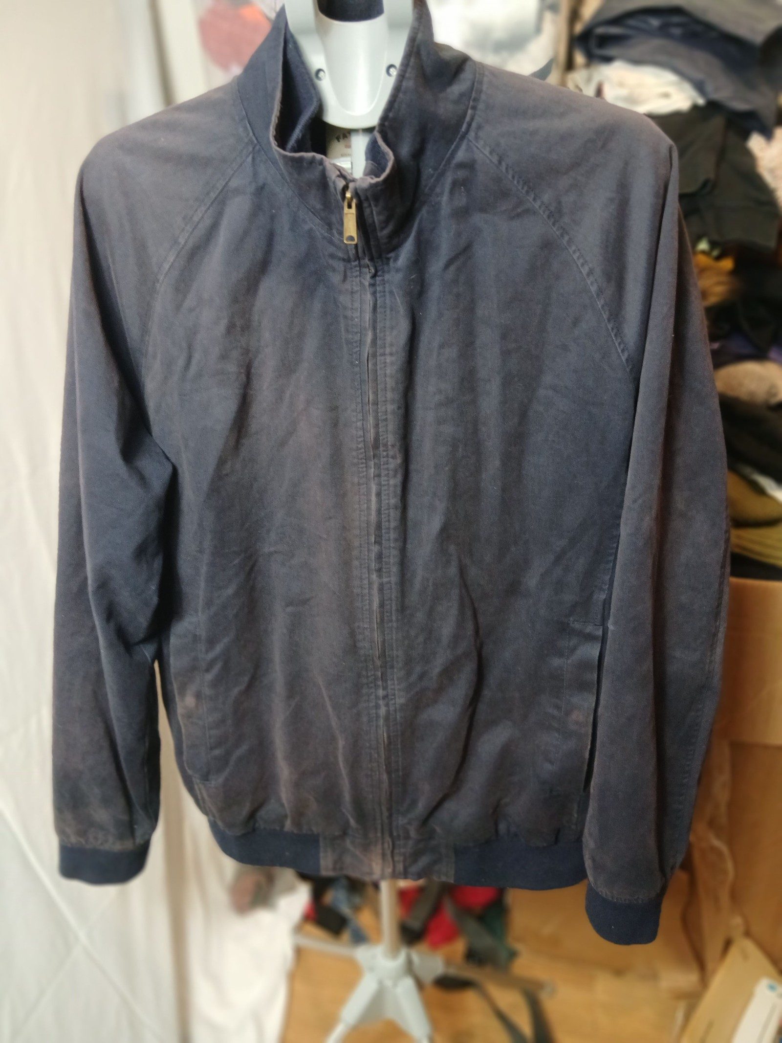 Original Penguin Navy Blue Men's Cotton Harrington Jacket Large
