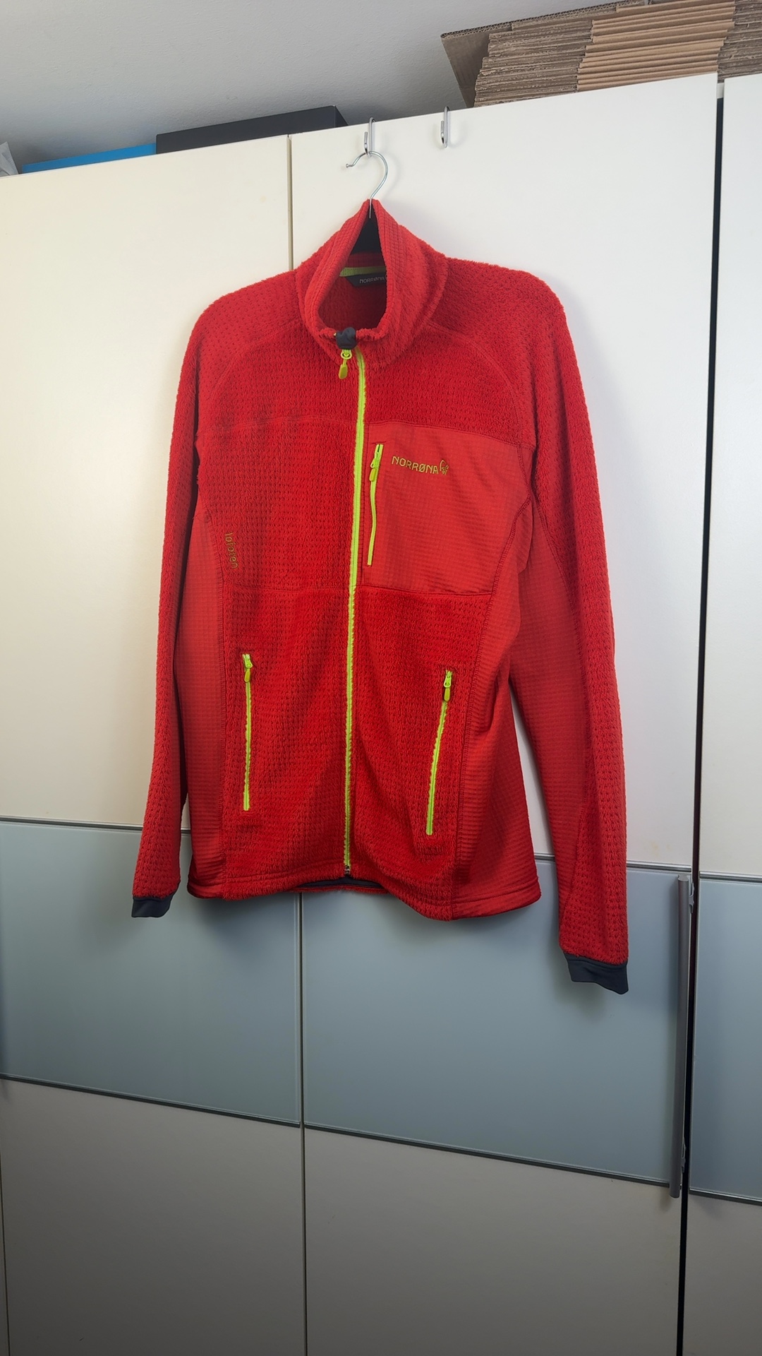 Norrona Red Wool & Polyester Fleece Zip Jacket XLarge