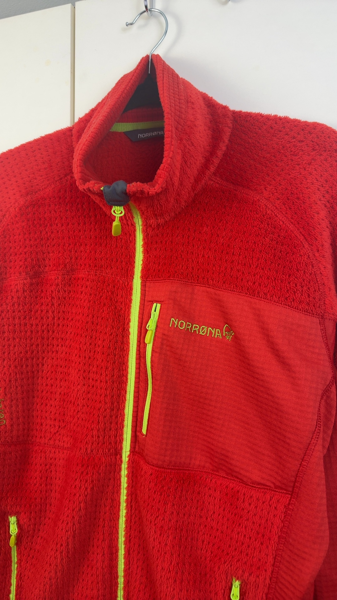 Norrona Red Wool & Polyester Fleece Zip Jacket XLarge image 2