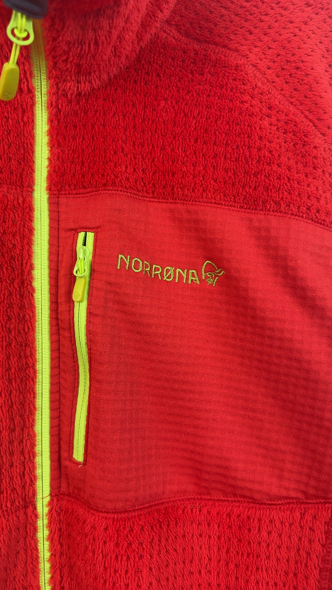 Norrona Red Wool & Polyester Fleece Zip Jacket XLarge image 3