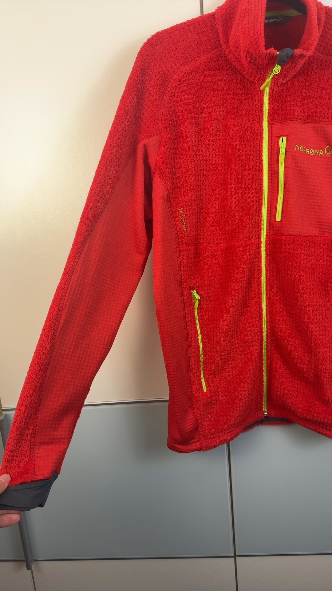 Norrona Red Wool & Polyester Fleece Zip Jacket XLarge image 4