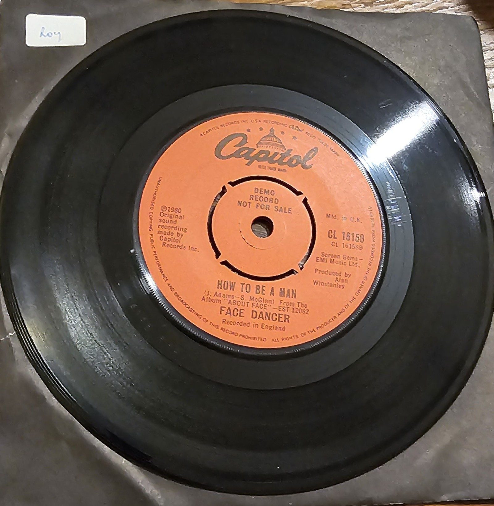 Face Danger Forever Beach PROMO DEMO Capitol CL 16158 7" image 2